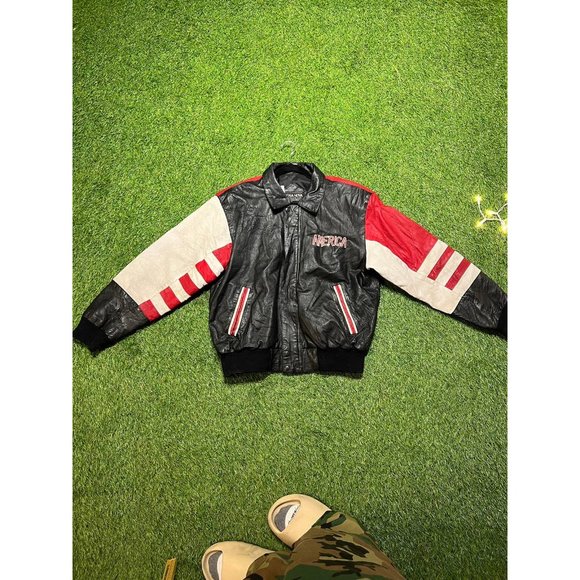 Vintage Cosa nova USA American flag patriotic leather - Picture 2 of 10